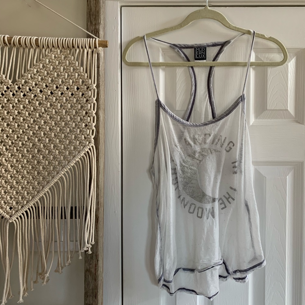 “Dancing in the moonlight” distressed tank